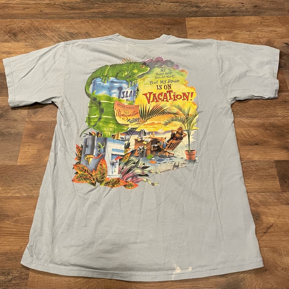 Gray Graphic Tee - Vacation Theme